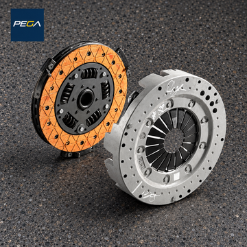 Ferrari F430 clutch disc and pressure plate on the PEGA background