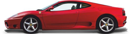 Side view of a red Ferrari 360