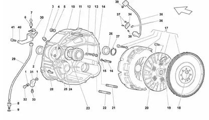 Lamborghini clutch and release-bearing exploded parts diagram for component identification