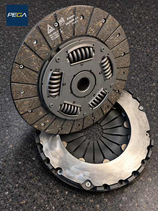201680 Ferrari 360 clutch service example showing PEGA friction disc and pressure plate
