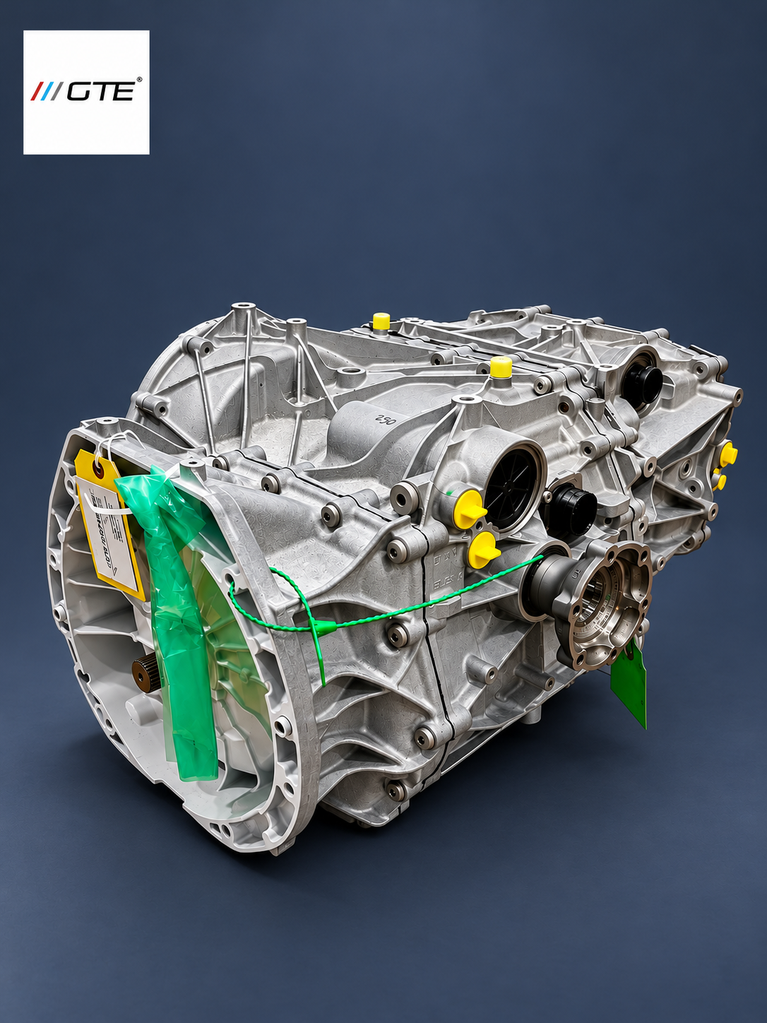 GTE Engineering rebuilt 7DCL750 transmission with green security seals and inspection paperwork