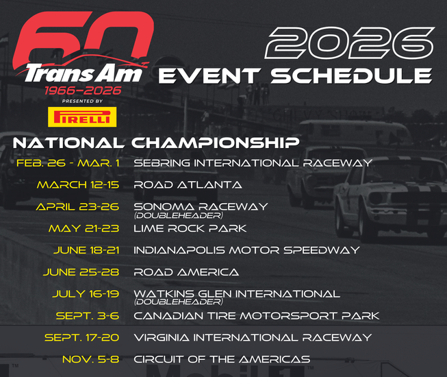 Trans Am Series presented by Pirelli is America’s Road Racing Series