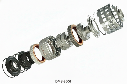 Original Dodson DMS-8606 Ferrari 458 and 488 Superstock clutch-kit illustration showing the separated components and printed part reference.