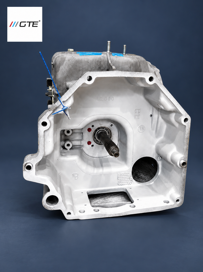 Ferrari 360 Modena transmission rebuild, front bellhousing and input shaft detail.