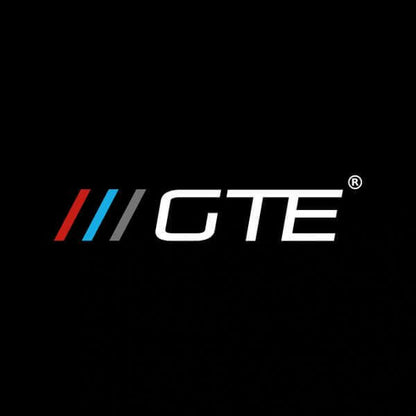 GTE Engineering logo with white lettering and red, blue and gray stripes on a black square.