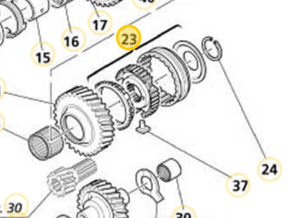 Maserati reverse gear parts diagram with gear highlighted