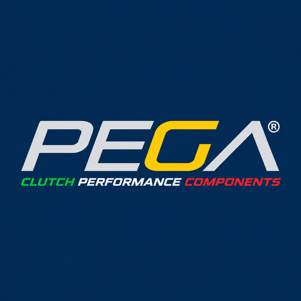 PEGA Clutch registered logo with performance-components wording